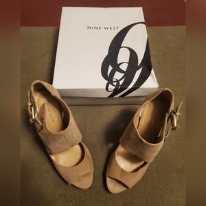 Nine West suede peep toe bootie